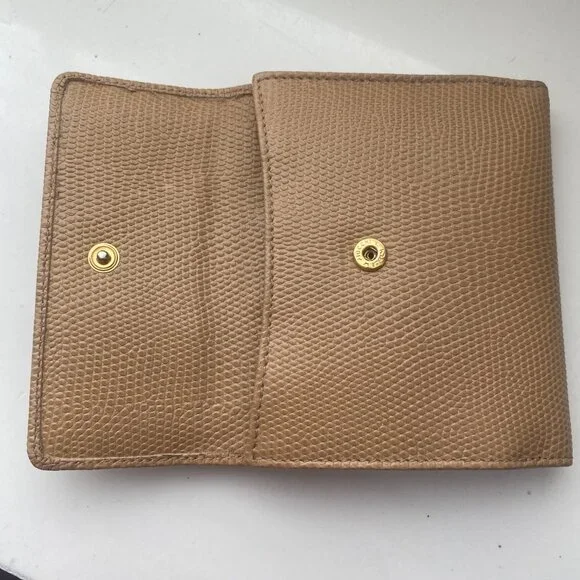 Salvatore Ferragamo Bifold Leather Wallet - Beige Vara Bow - Picture 9 of 12